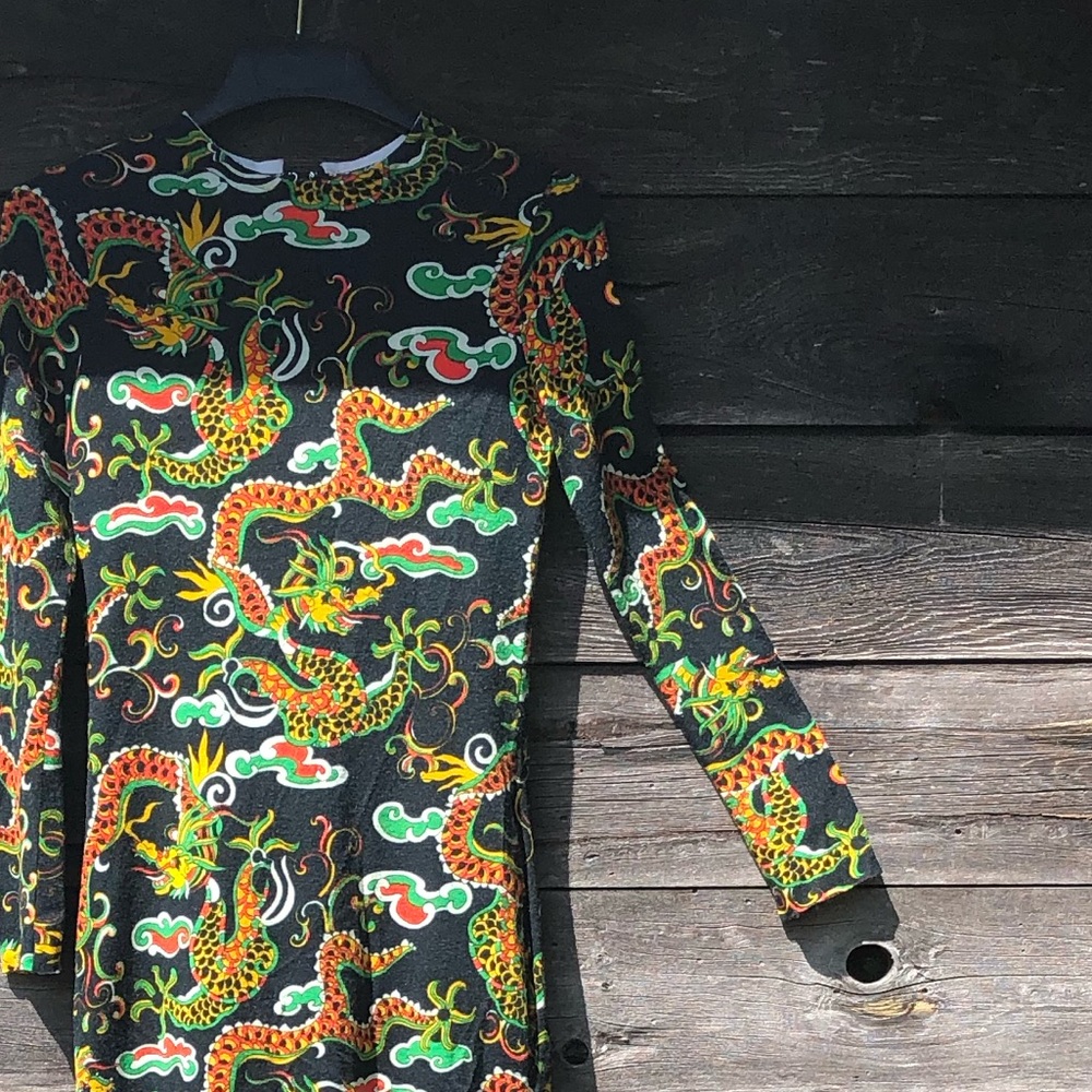 Dragon Print Vintage Dress.